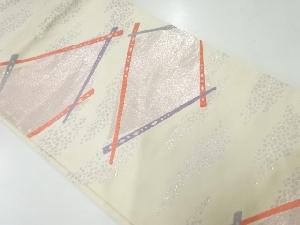 アンティーク　変わり菱模様織出し袋帯（材料）